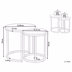 Set of 2 Side Tables DIXIE Brown
