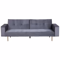 Sofa Bed VISNES Velvet Grey 3 Seater