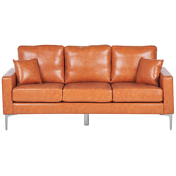 Sofa GAVLE Faux Leather Golden Brown 3 Seater