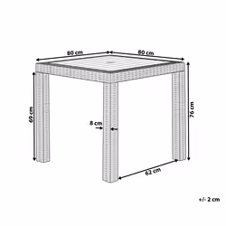 Garden Dining Table FOSSANO 80 cm 80 cm Light Grey