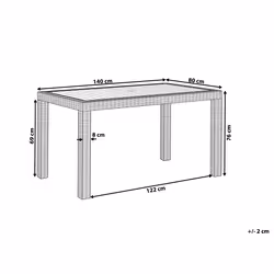 Garden Dining Table FOSSANO 140 cm 80 cm Light Grey