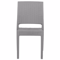 Set of 4 Garden Chairs FOSSANO Synthetic Material Light Grey - Additional view 4
