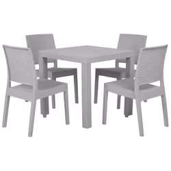 Garden Dining Set 4 Seater FOSSANO Light Grey