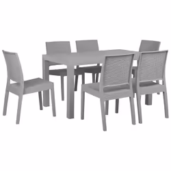 Garden Dining Set 6 Seater FOSSANO Light Grey