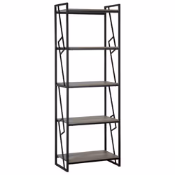 5 Tier Bookcase FORRES 184 cm Brown/ Black