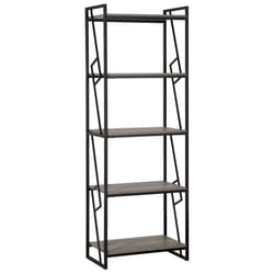 5 Tier Bookcase FORRES 184 cm Brown/ Black