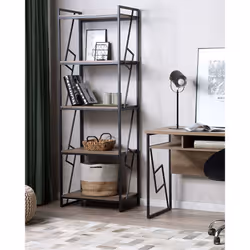 5 Tier Bookcase FORRES 184 cm Brown/ Black - Additional view 5