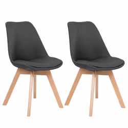 Set of 2 Dining Chairs DAKOTA II Dark Grey