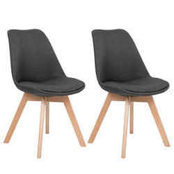 Set of 2 Dining Chairs DAKOTA II Dark Grey