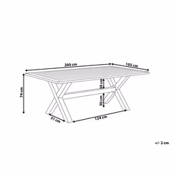 Garden Dining Table CASCAIS 200 cm 105 cm Metal Grey