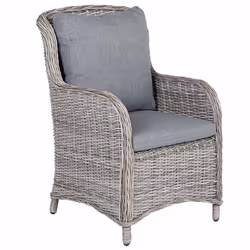 Set of 2 Garden Chairs with Cushions CASCAIS PE Rattan Grey