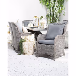 Set of 2 Garden Chairs with Cushions CASCAIS PE Rattan Grey - Additional view 4