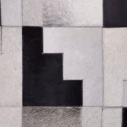 Leather Area Rug 140 x 200 cm Black with Grey EFIRLI