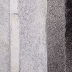 Leather Area Rug 140 x 200 cm Light Grey AZAY