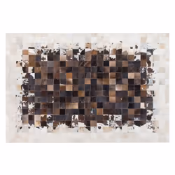 Cowhide Area Rug 140 x 200 cm Brown with Beige OKCULU