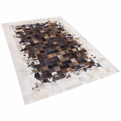 Cowhide Area Rug 140 x 200 cm Brown with Beige OKCULU
