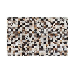 Leather Area Rug 140 x 200 cm Multicolour CERLI
