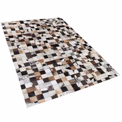 Leather Area Rug 140 x 200 cm Multicolour CERLI