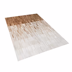 Leather Area Rug 140 x 200 cm Beige YAGDA