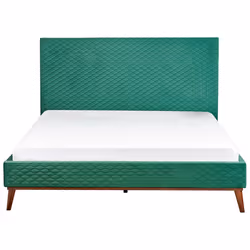 Bed Velvet BAYONNE 160 x 200 cm (EU King Size) Dark Green