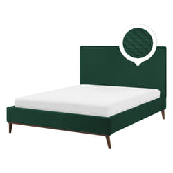 Bed Velvet BAYONNE 140 x 200 cm (EU Double) Dark Green