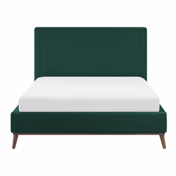 Bed Velvet BAYONNE 140 x 200 cm (EU Double) Dark Green