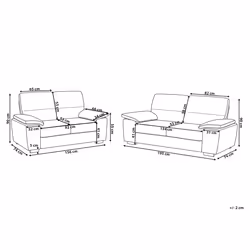 Living Room Set VOGAR Faux Leather Light Beige 5 Seater