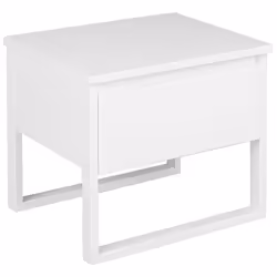 1 Drawer Bedside Table GIULIA Pine Wood White