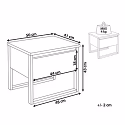 1 Drawer Bedside Table GIULIA Pine Wood White