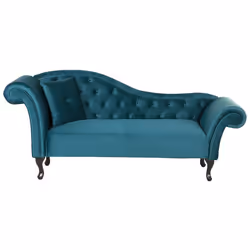 Left Hand Chaise Lounge LATTES Velvet Teal