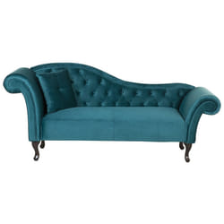 Left Hand Chaise Lounge LATTES Velvet Teal