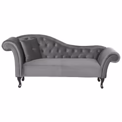 Left Hand Chaise Lounge LATTES Velvet Grey