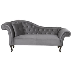 Left Hand Chaise Lounge LATTES Velvet Grey