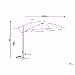 Cantilever Parasol 268 cm CALABRIA II Light Grey