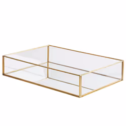 Decorative Tray GRENOBLE Mirrored Glass Gold