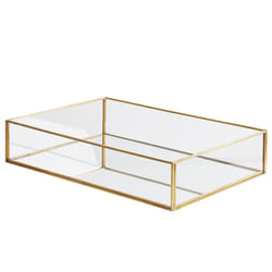 Decorative Tray GRENOBLE Mirrored Glass Gold