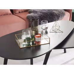Decorative Tray GRENOBLE Mirrored Glass Gold