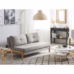 Sofa Bed EDLAND Fabric Light Grey 2 Seater - Additional view 4