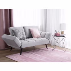 Sofa Bed BREKKE Fabric Light Grey 2 Seater