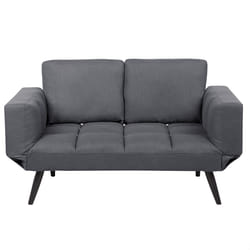 Sofa Bed BREKKE Fabric Dark Grey 2 Seater