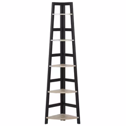 Corner 5 Tier Bookcase BEXLEY 163 cm Black