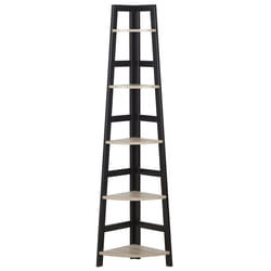 Corner 5 Tier Bookcase BEXLEY 163 cm Black