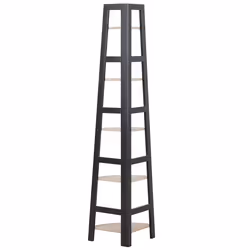 Corner 5 Tier Bookcase BEXLEY 163 cm Black
