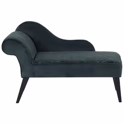 Left Hand Chaise Lounge BIARRITZ Velvet Dark Green