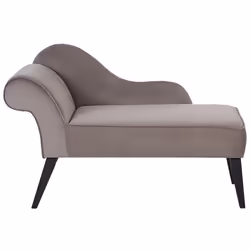 Left Hand Chaise Lounge BIARRITZ Velvet Taupe