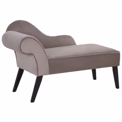 Left Hand Chaise Lounge BIARRITZ Velvet Taupe