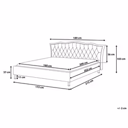 Bed Faux Leather METZ 160 x 200 cm (EU King Size) Black