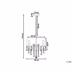 3 Light Chandelier White EVANS