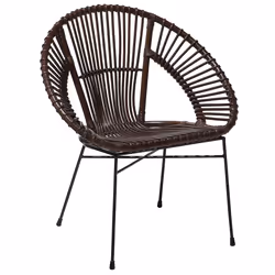 Dining Chair SARITA Rattan Dark Brown