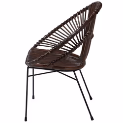 Dining Chair SARITA Rattan Dark Brown